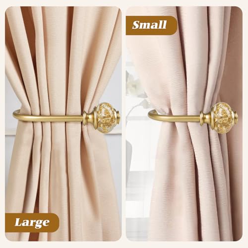 Side profile of gold curtain tieback