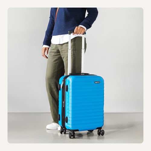 Basics 21-inch hardside luggage open interior view