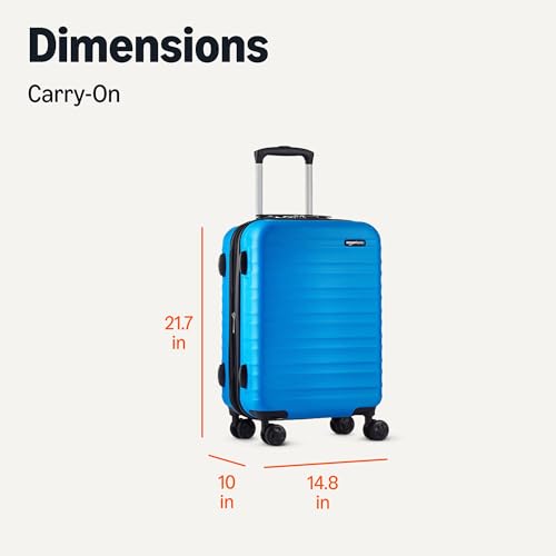 Basics hardside carry-on in light blue standing