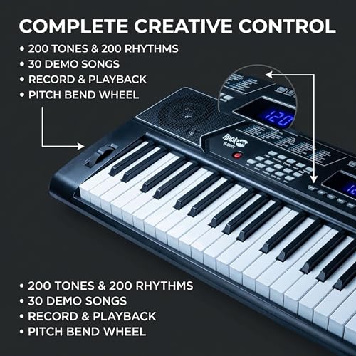 Digital piano LED panel and controls