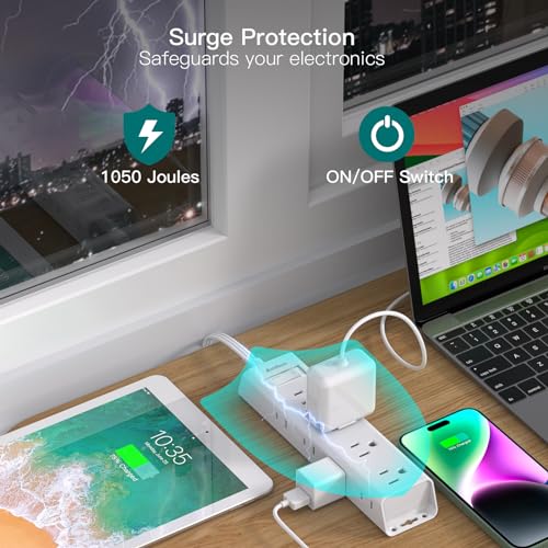 Addtam Power Strip with 5Ft extension cord