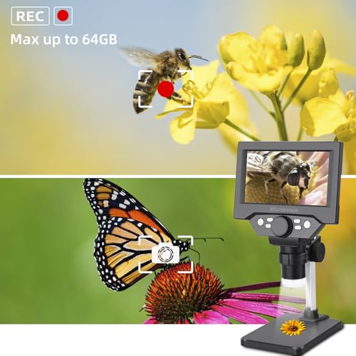 Digital microscope with 8 LED lights