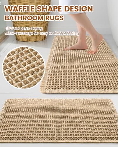 Close up of Smiry bath mat waffle texture