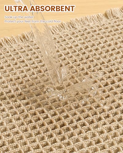 Smiry brown bath mat in bathroom setting