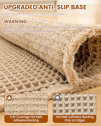 Folded Smiry waffle bath mat showing thickness