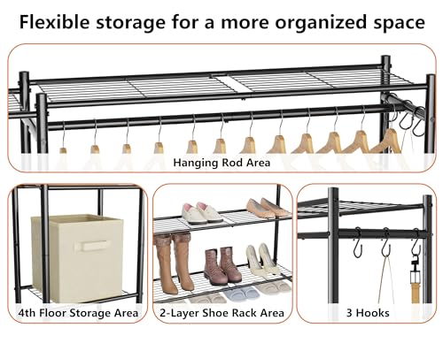 Adjustable feet of HOMIDEC wardrobe rack