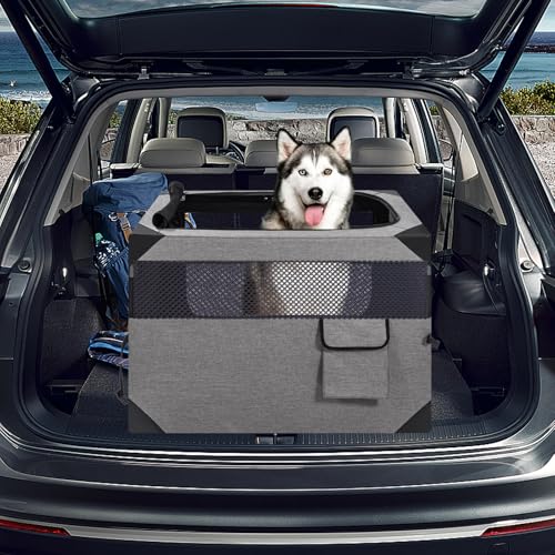 Zikopomi foldable dog crate with ergonomic carrying handle