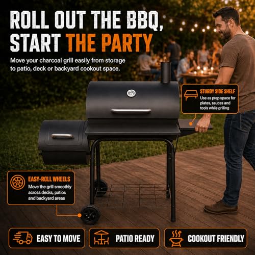 Side offset smoker firebox view