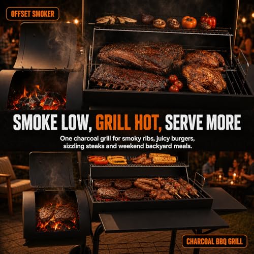 Front and side storage shelves for grilling tools