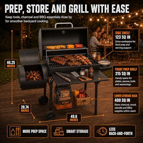 Bottom storage rack on Realcook barrel grill