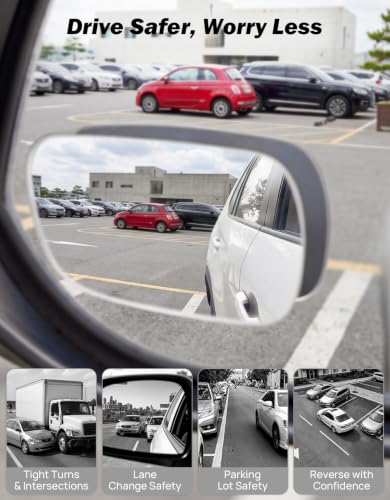 Wedge-shaped convex glass blind spot mirror