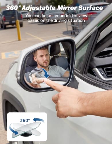 Adjustable angle view of blind spot mirror