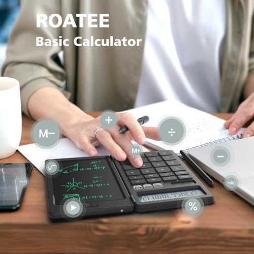 ROATEE desktop calculator showing the angled display and large keys