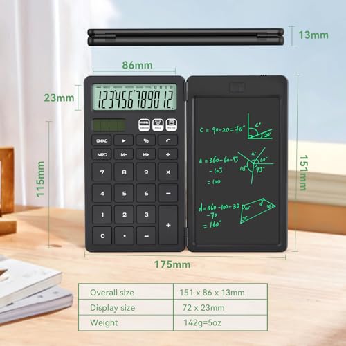 ROATEE portable calculator folded with the stylus stored on the side