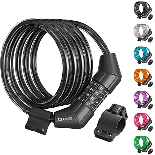 Titanker 4-foot bike cable lock coiled