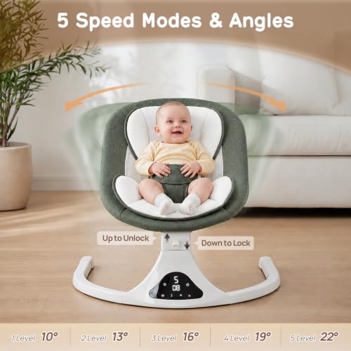 RIVIPLOU Electric Baby Swing 3-point safety belt detail