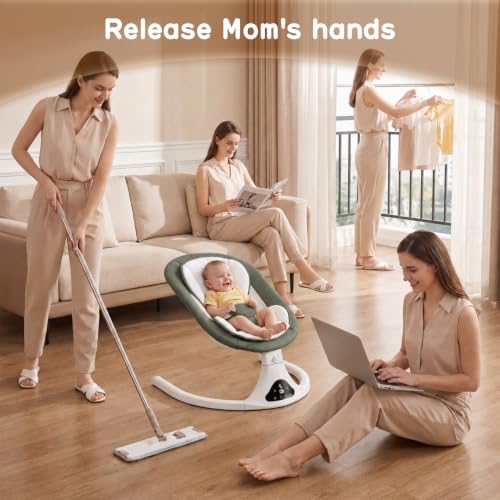 RIVIPLOU Electric Baby Swing portable aluminum frame