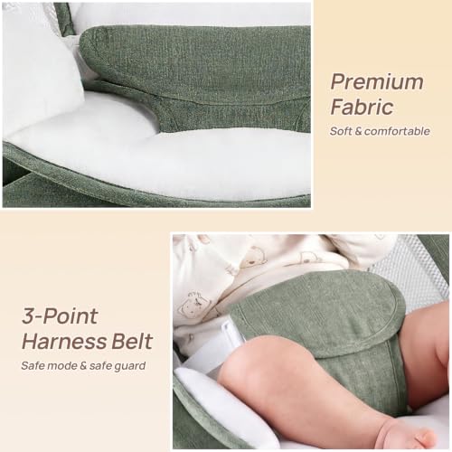 RIVIPLOU Electric Baby Swing lifestyle placement in green