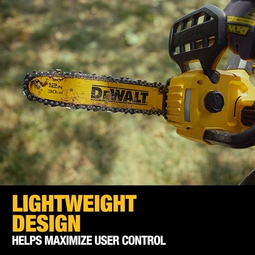 Side view of the DCCS621B cordless chainsaw
