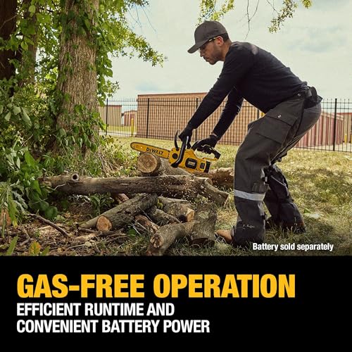 DEWALT 12 inch chainsaw battery compartment area